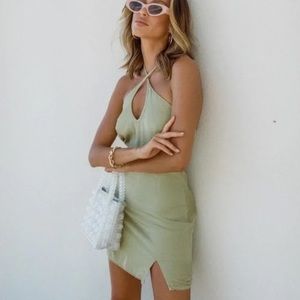 PRINCESS POLLY Cindy Mini Dress in Sage